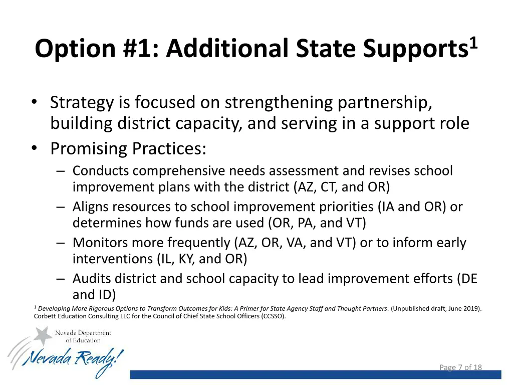 option 1 additional state supports 1