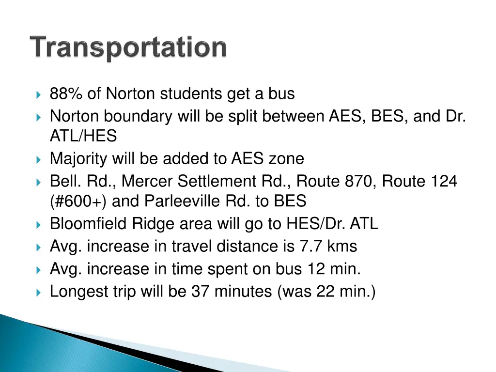 88 of norton students get a bus norton boundary