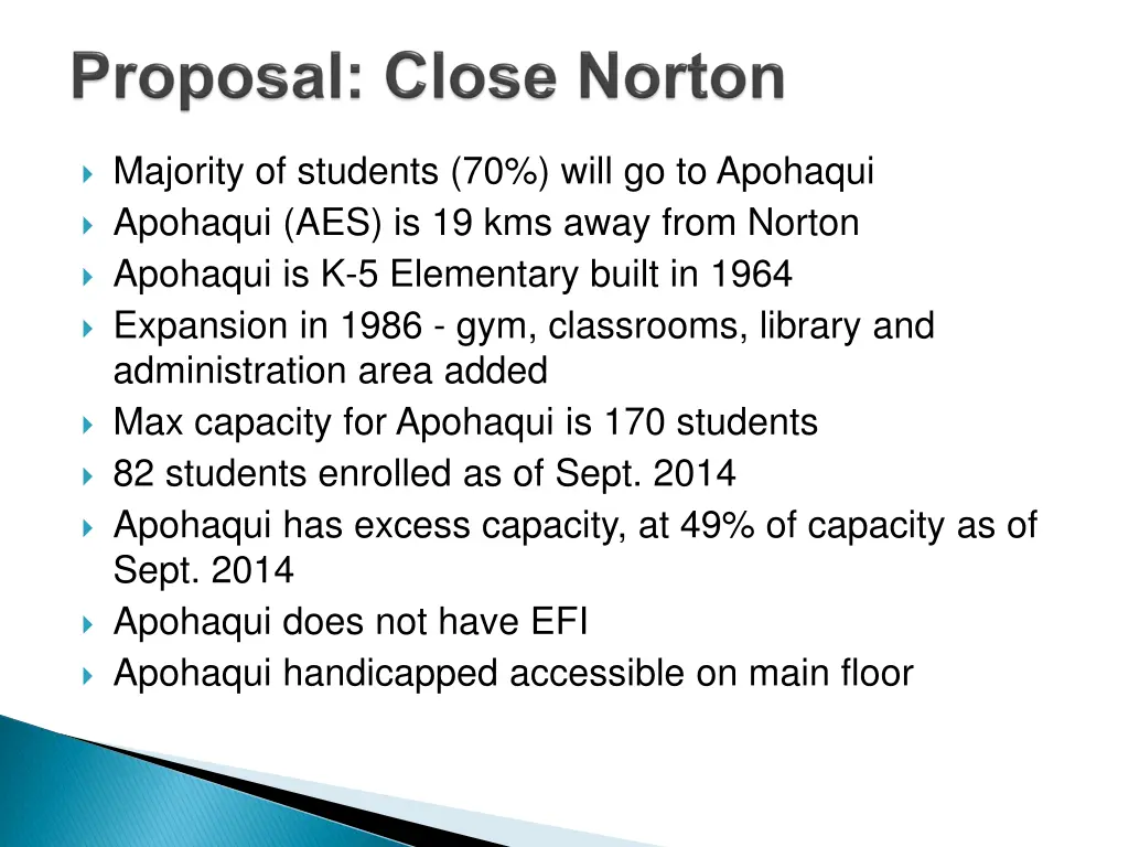 majority of students 70 will go to apohaqui