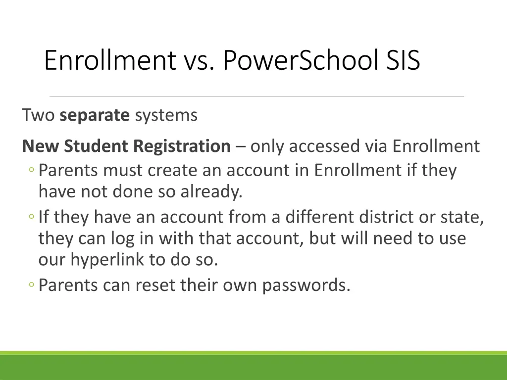 enrollment vs powerschool sis