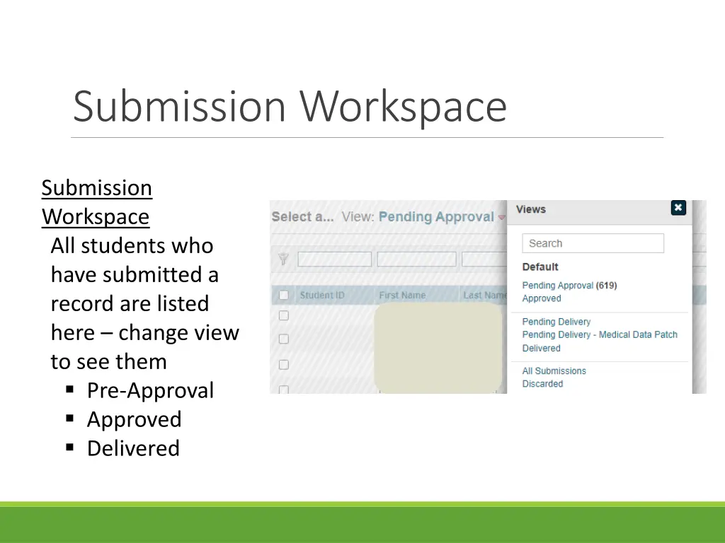 submission workspace