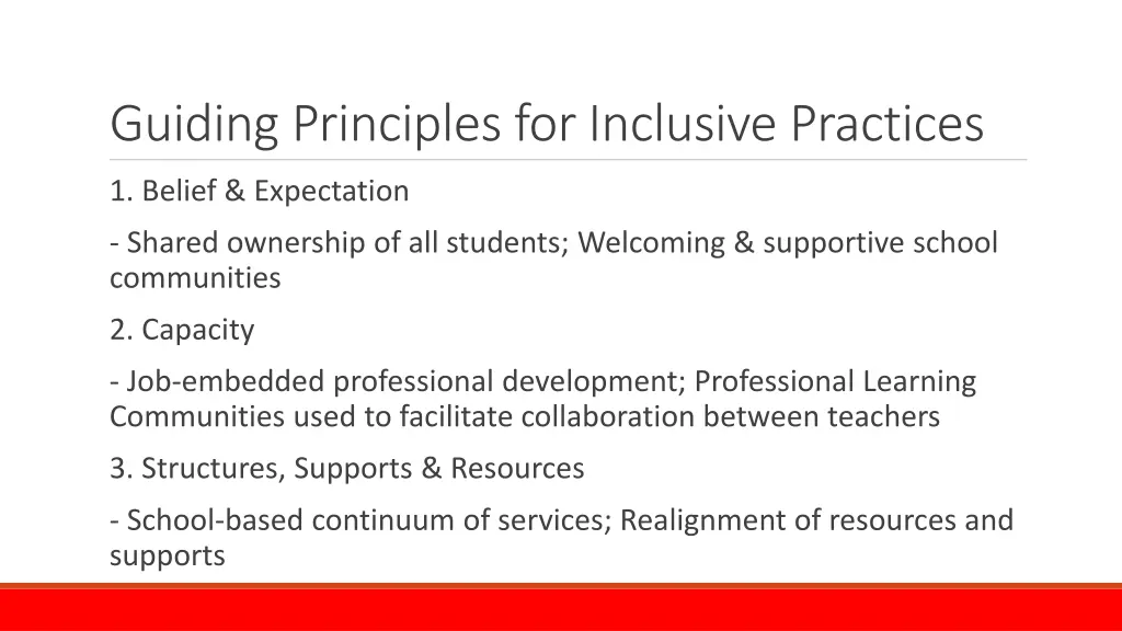 guiding principles for inclusive practices