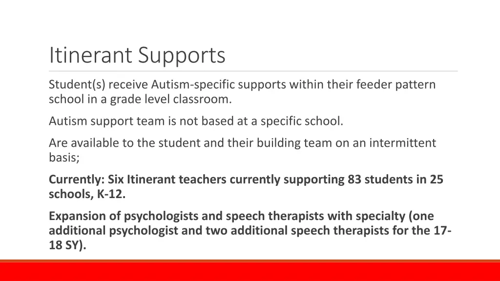 itinerant supports