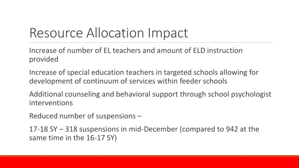 resource allocation impact