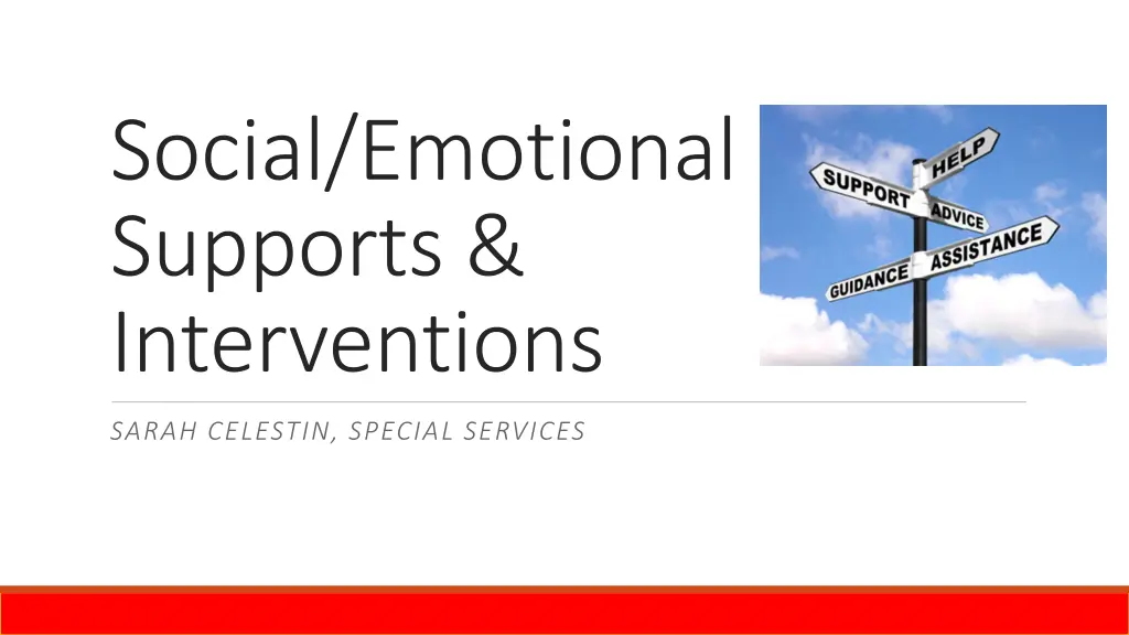 social emotional supports interventions