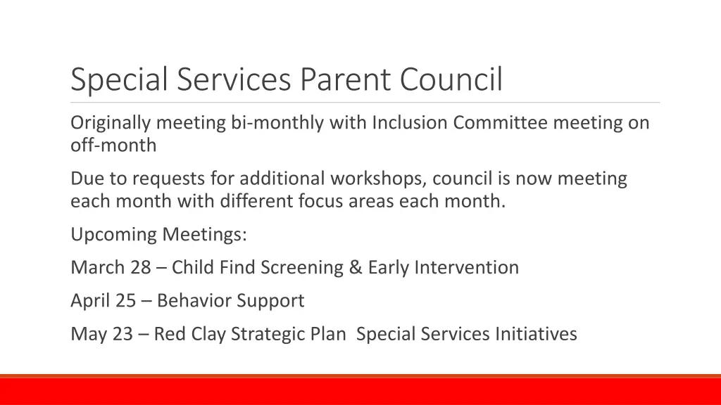 special services parent council