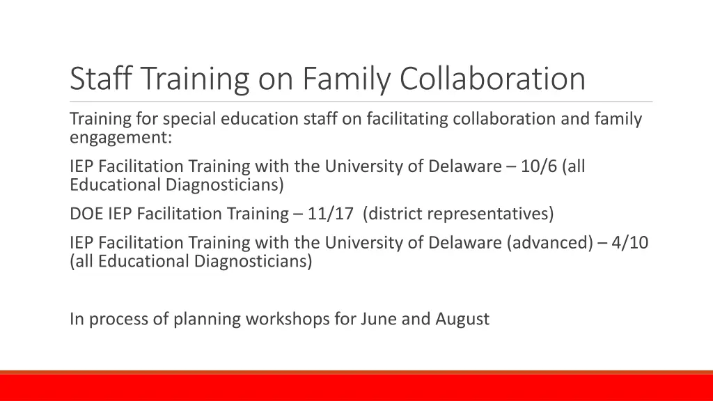 staff training on family collaboration