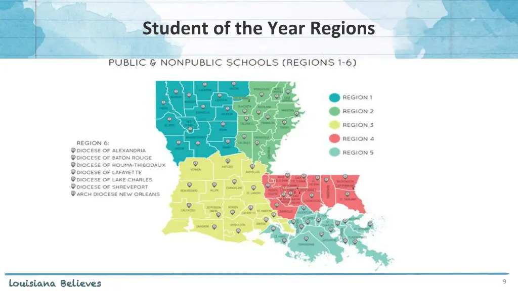 student of the year regions