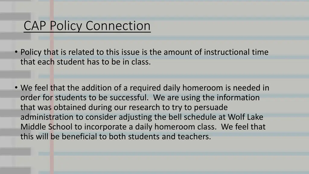 cap policy connection