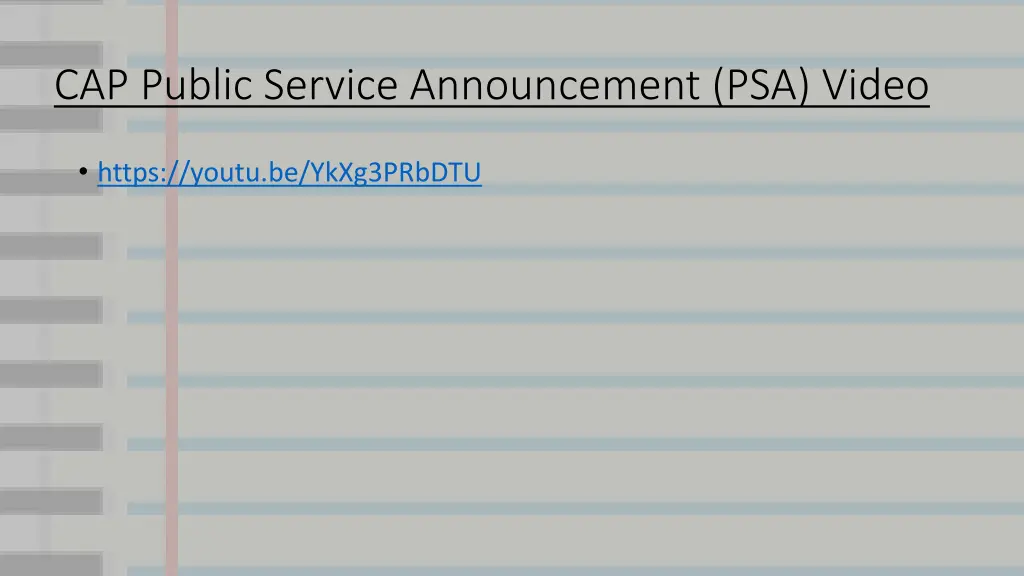 cap public service announcement psa video