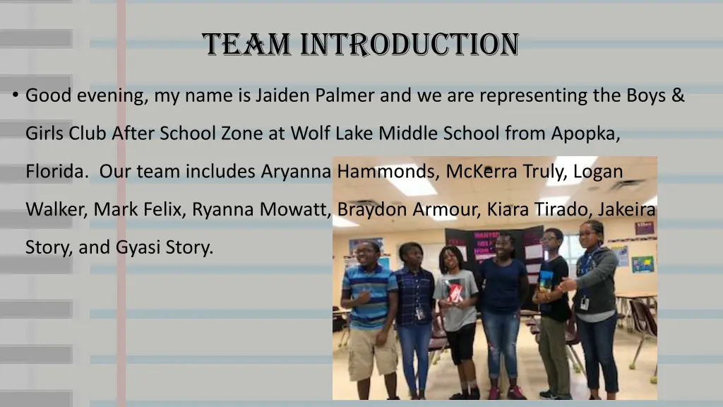 team introduction