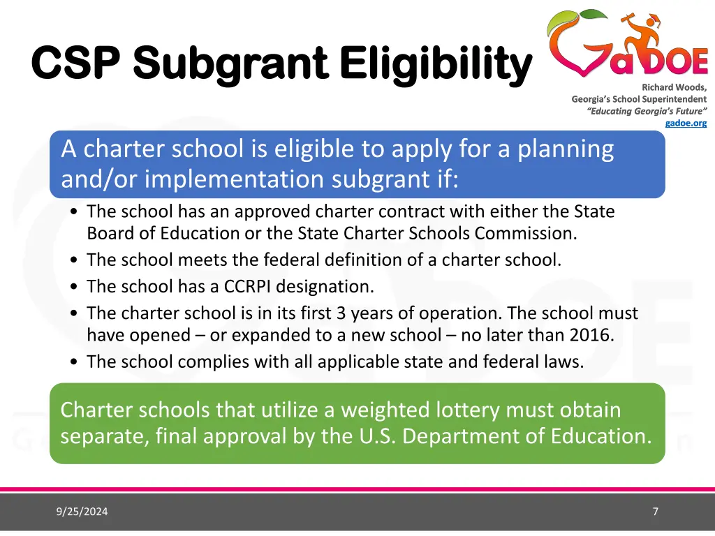 csp csp subgrant subgrant eligibility