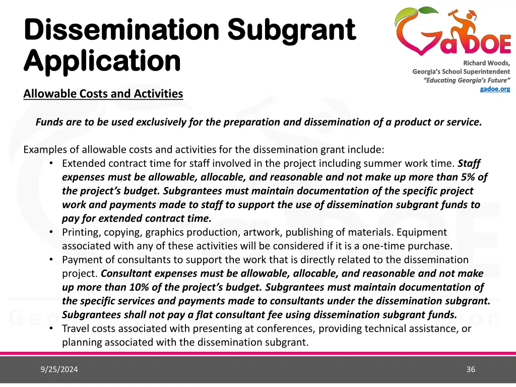 dissemination dissemination subgrant application 11