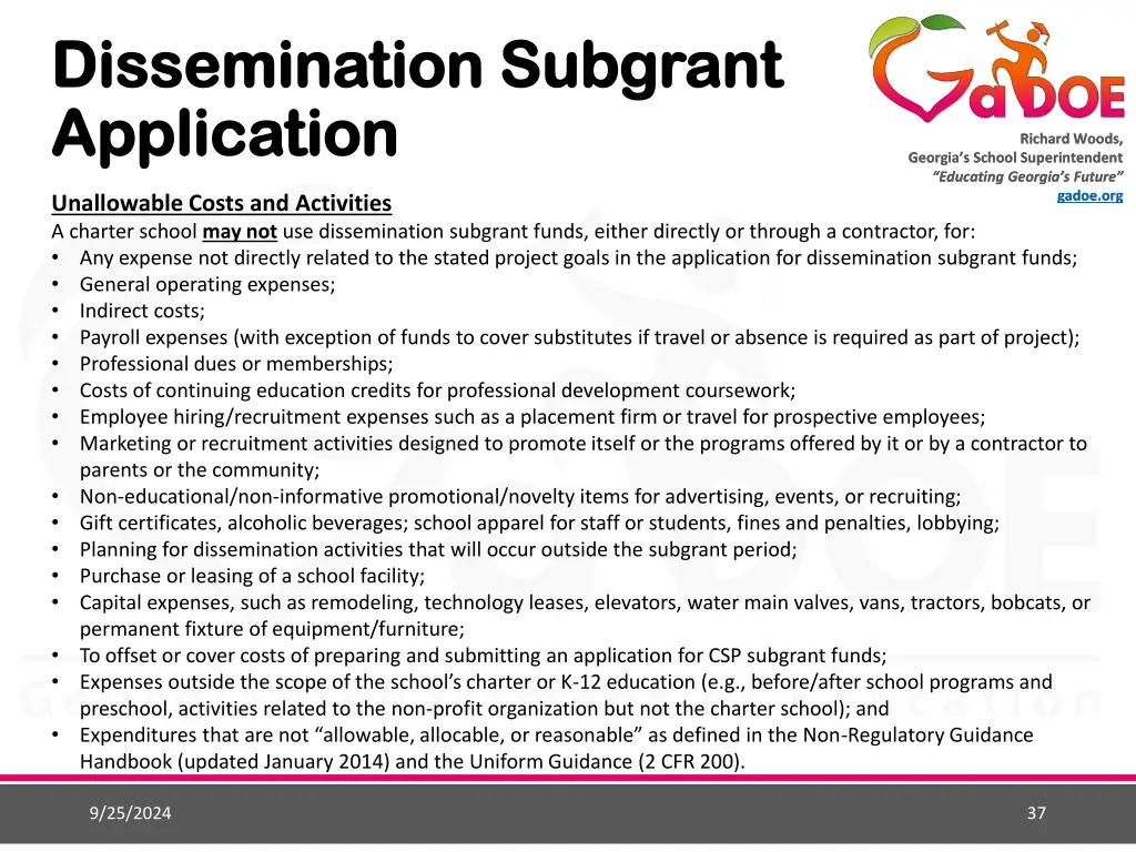 dissemination dissemination subgrant application 12