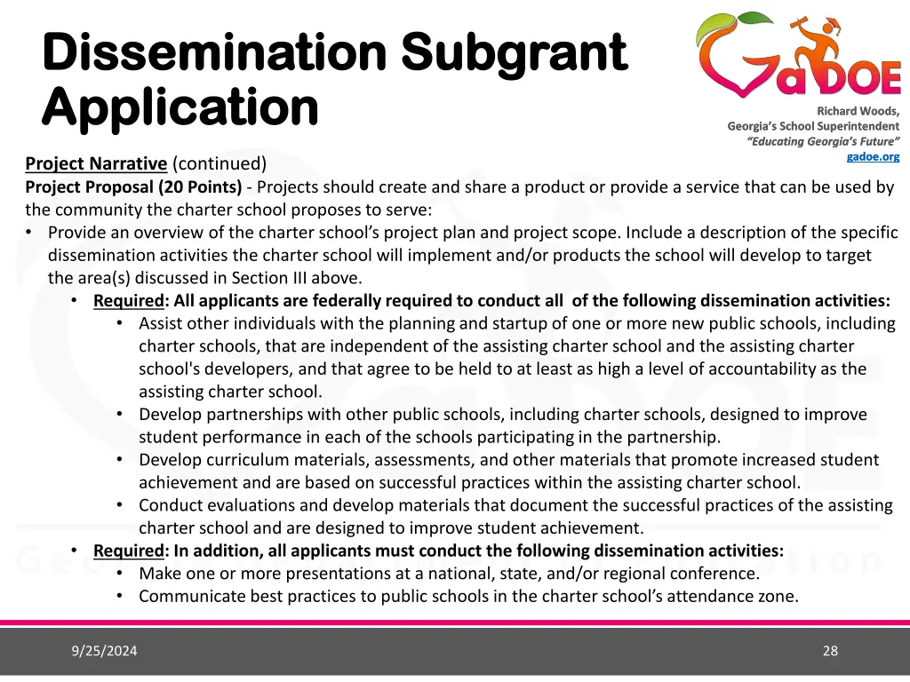 dissemination dissemination subgrant application 3