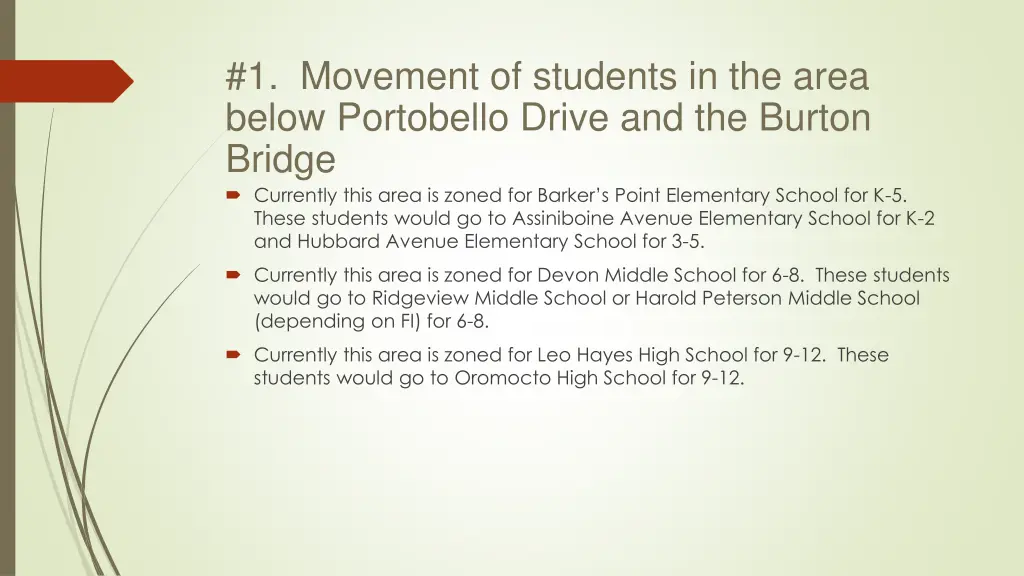 1 movement of students in the area below