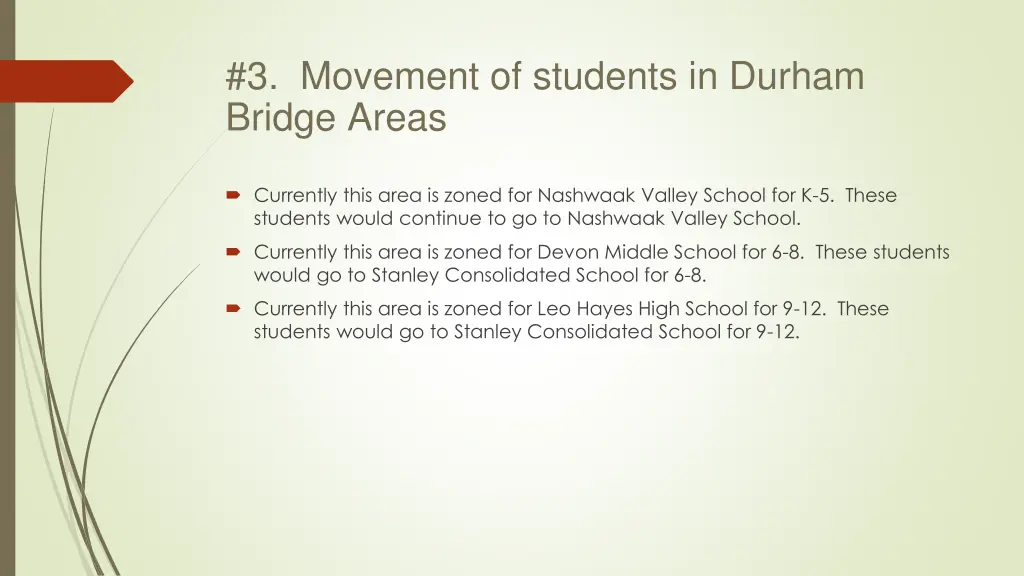 3 movement of students in durham bridge areas