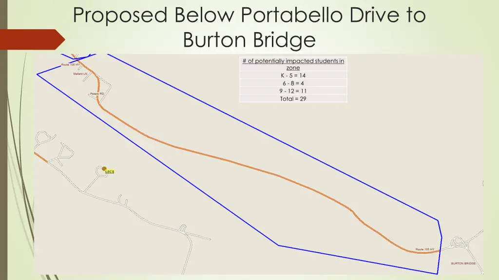 proposed below portabello drive to burton bridge