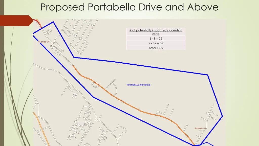 proposed portabello drive and above