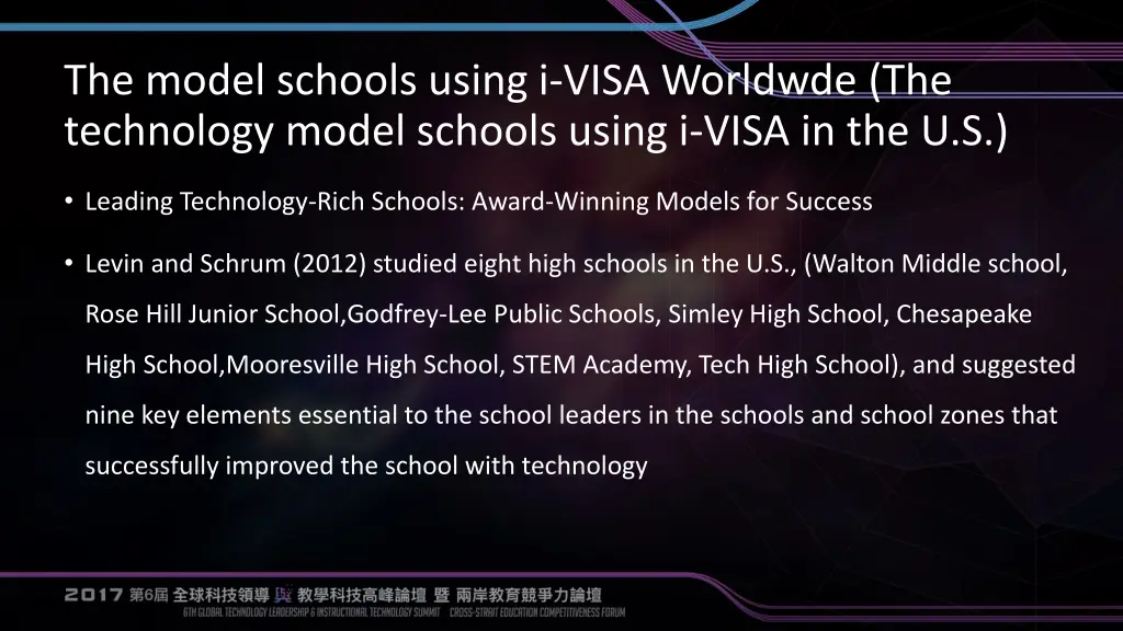 the model schools using i visa worldwde