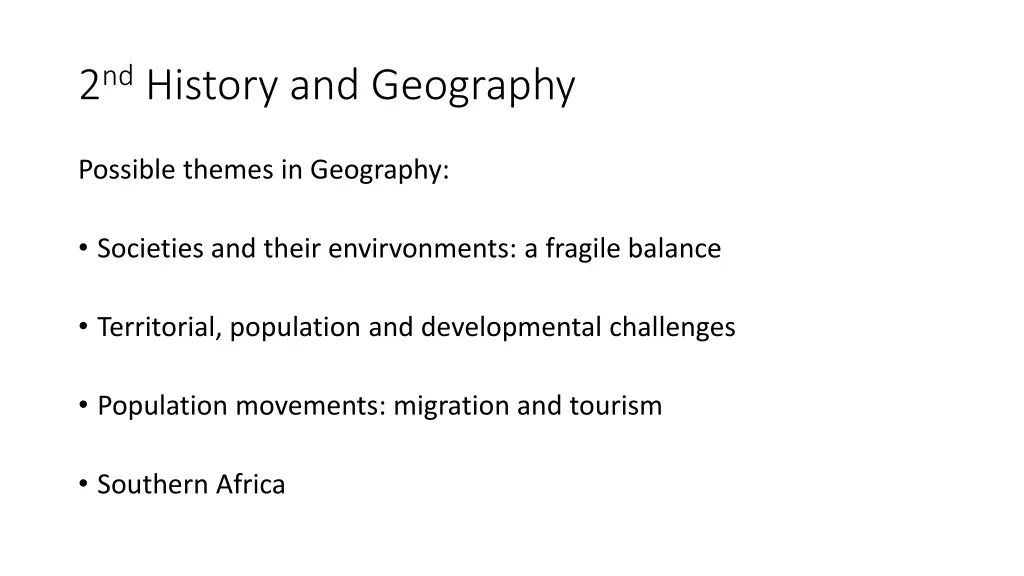 2 nd history and geography