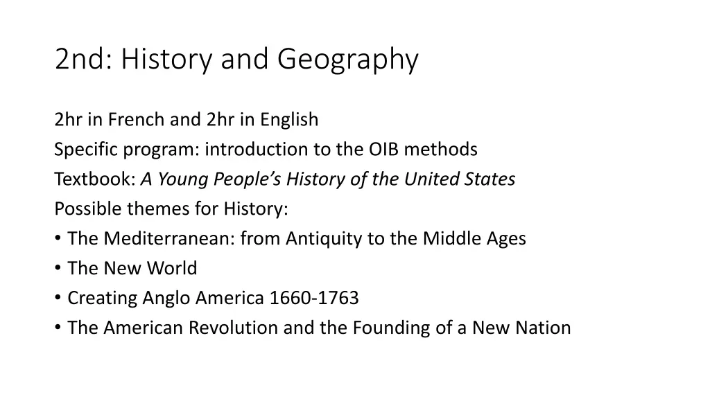 2nd history and geography