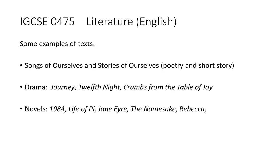 igcse 0475 literature english 1