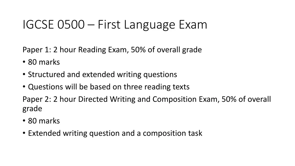 igcse 0500 first language exam 1