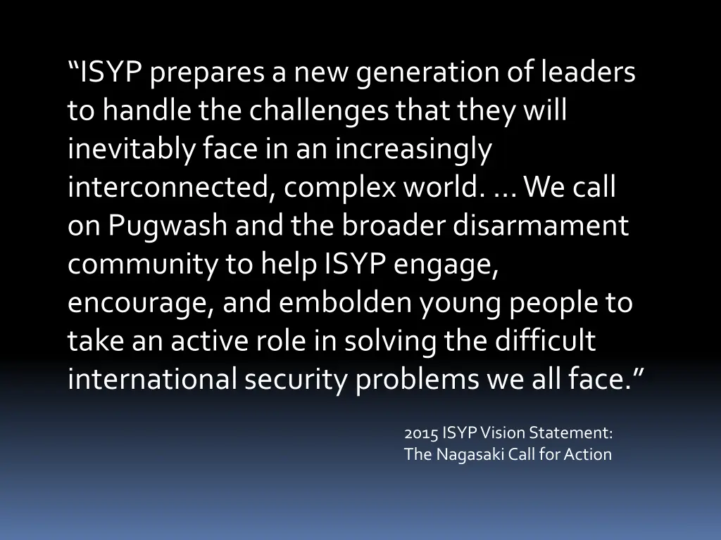 isyp prepares a new generation of leaders