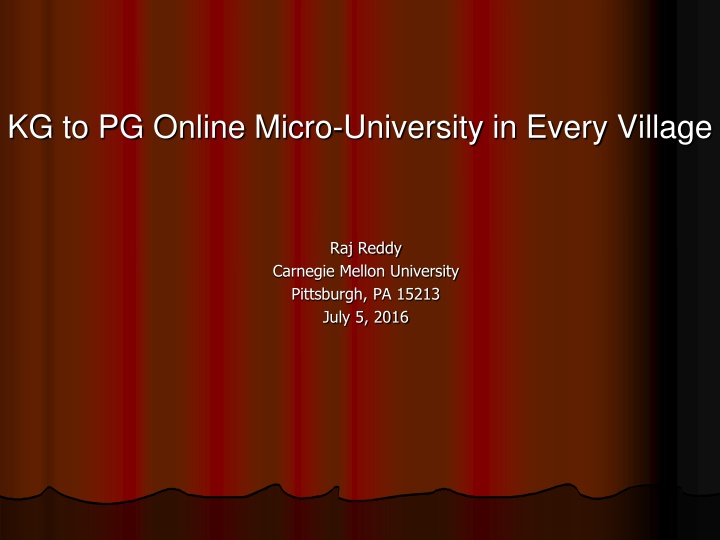 kg to pg online micro university in every village