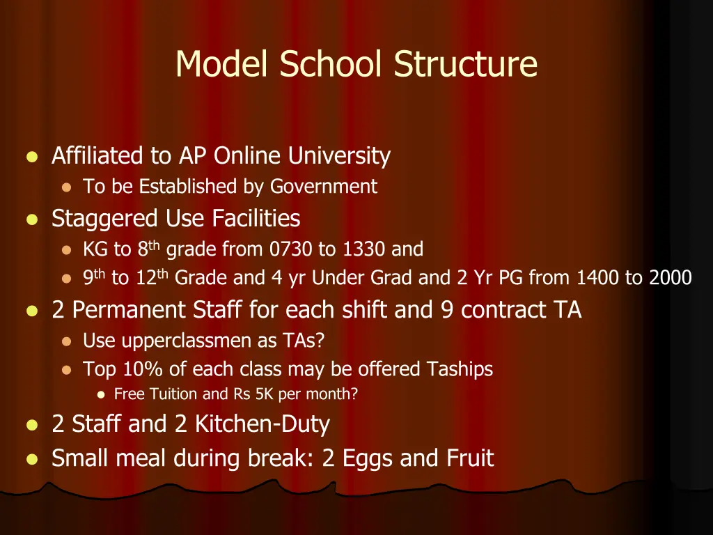 model school structure