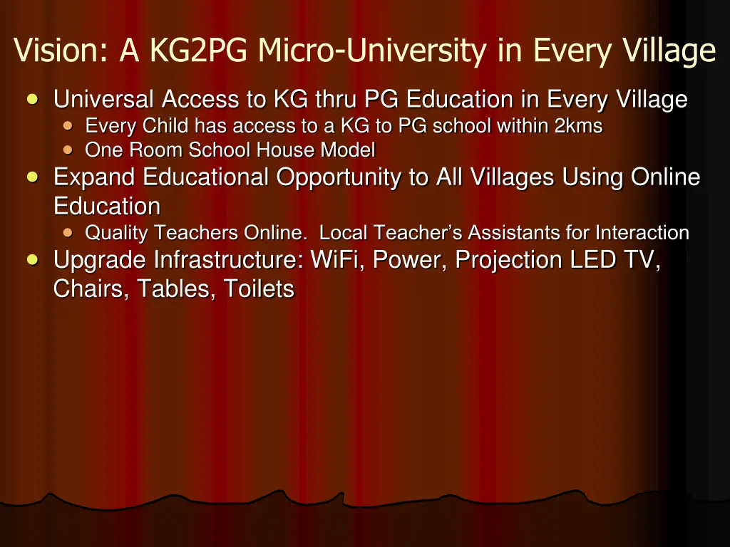 vision a kg2pg micro university in every village