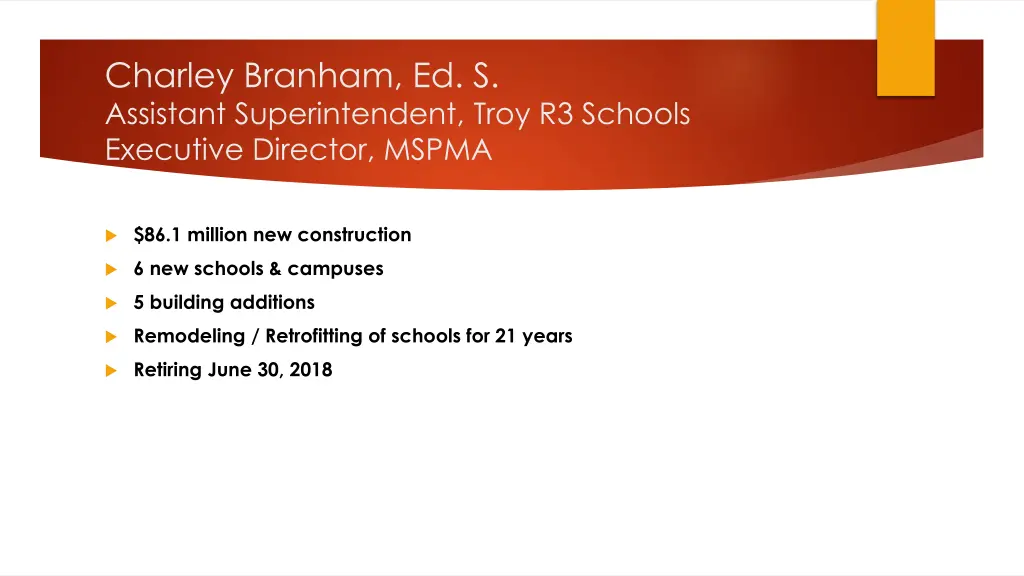 charley branham ed s assistant superintendent