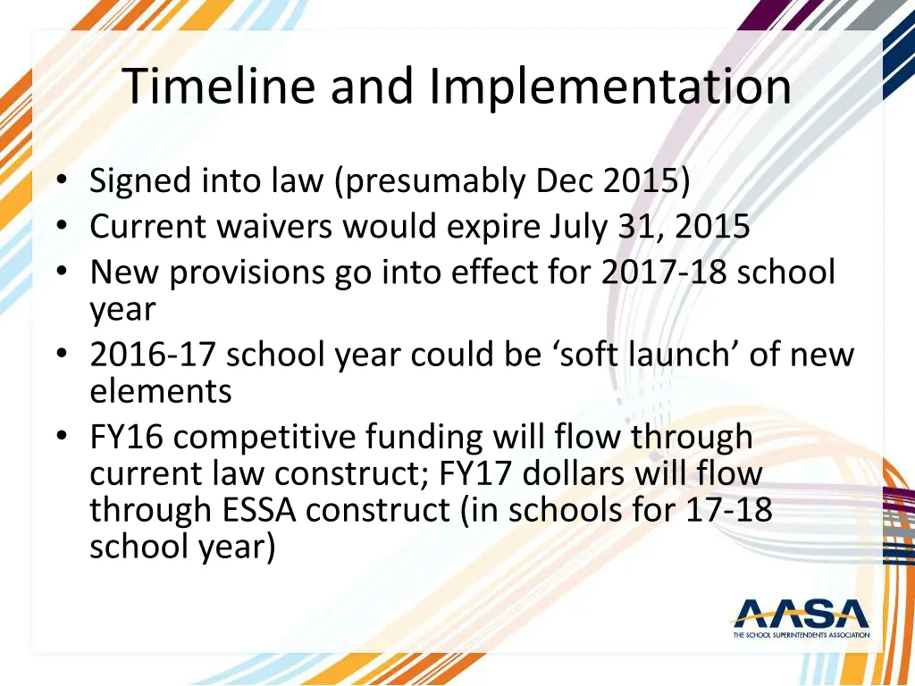 timeline and implementation 1