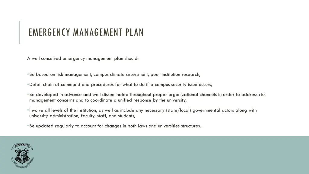 emergency management plan