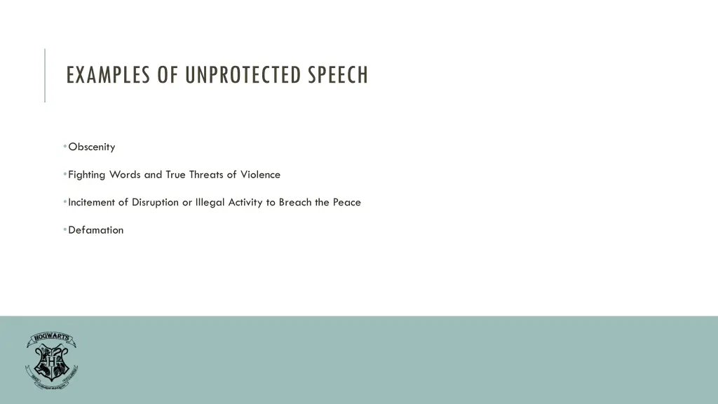 examples of unprotected speech