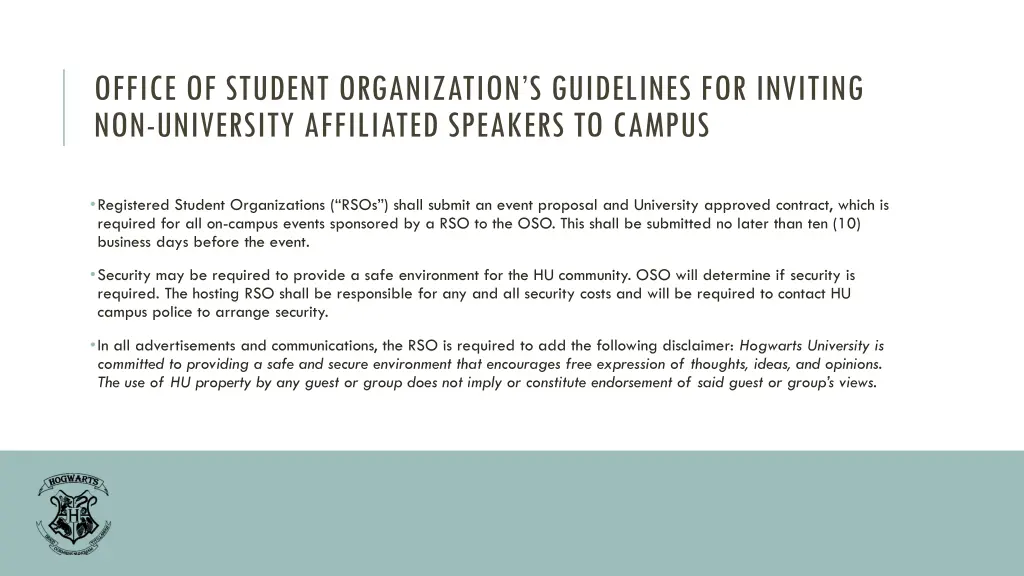 office of student organization s guidelines