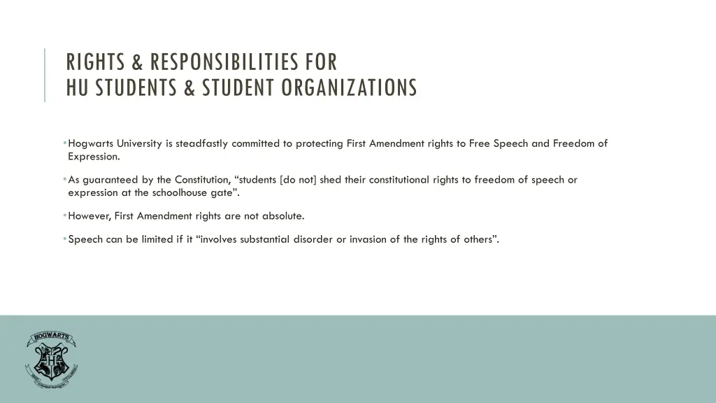 rights responsibilities for hu students student