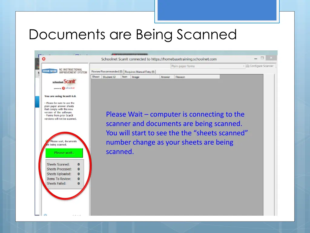 documents are being scanned