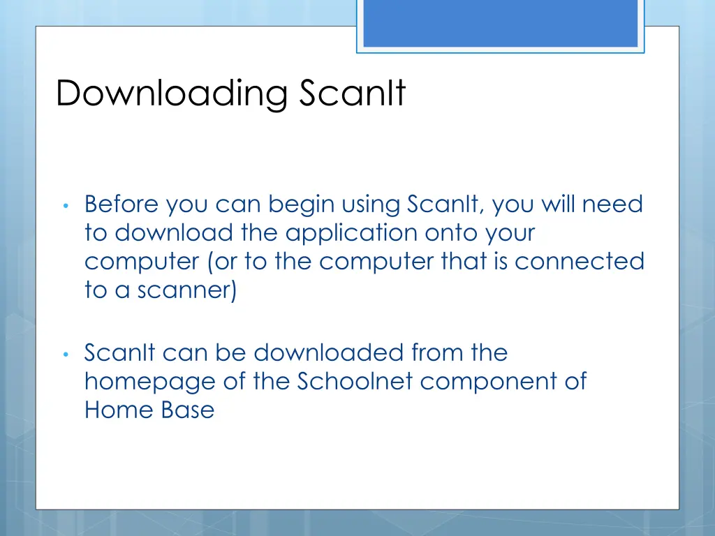 downloading scanit