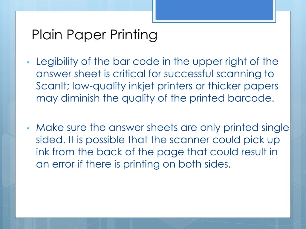 plain paper printing