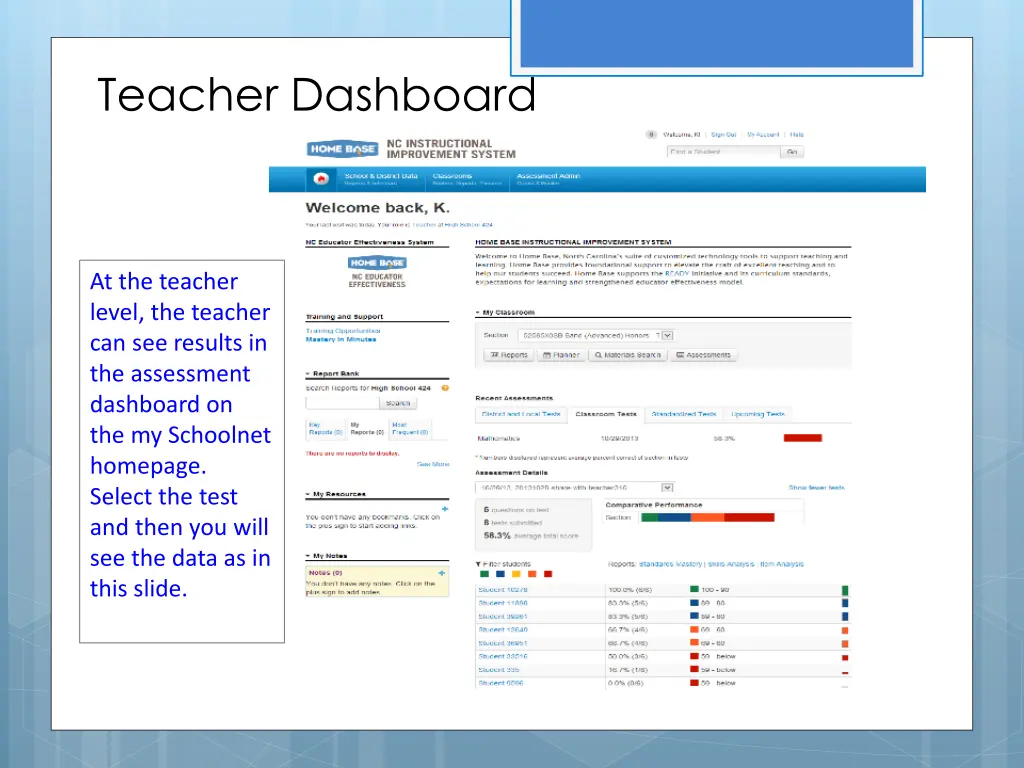 teacher dashboard