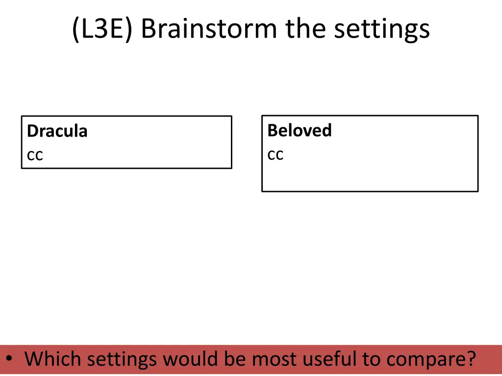 l3e brainstorm the settings