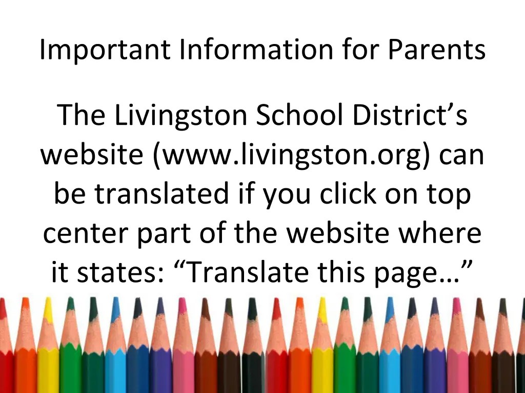 important information for parents