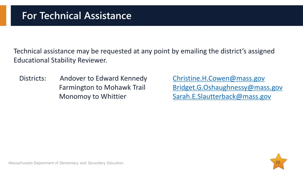 for technical assistance