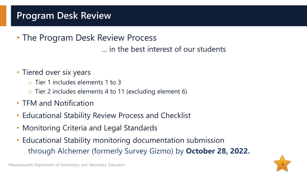 program desk review