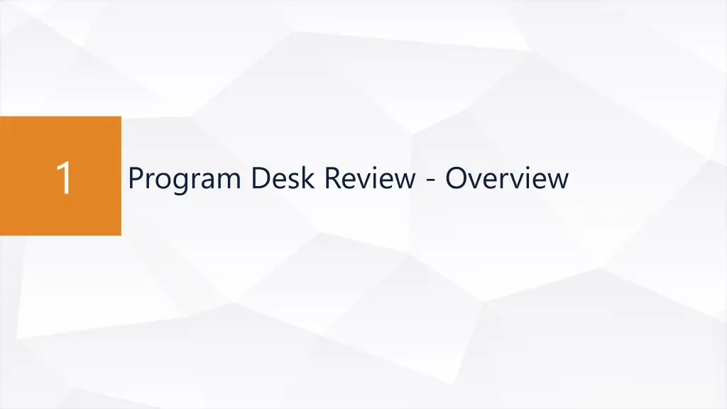 program desk review overview