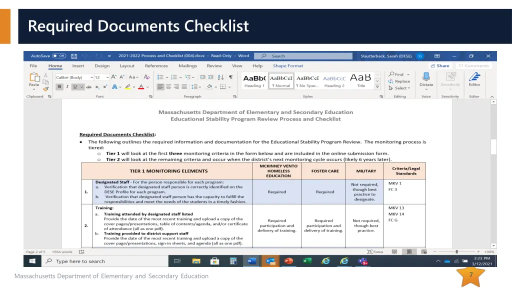 required documents checklist