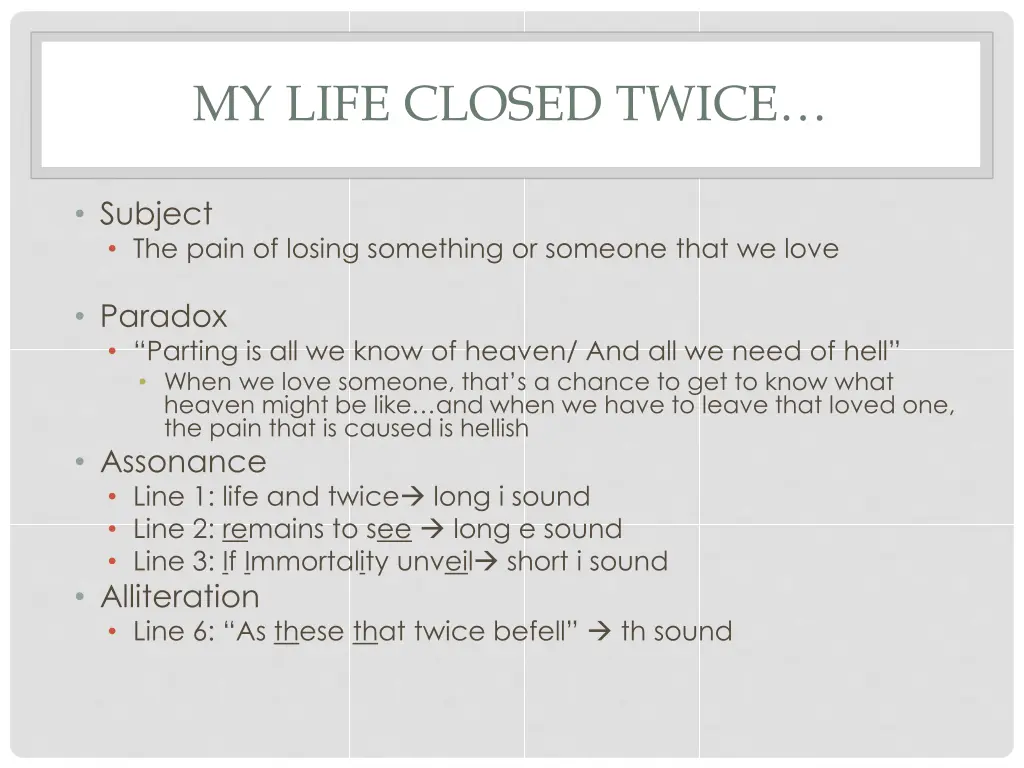 my life closed twice