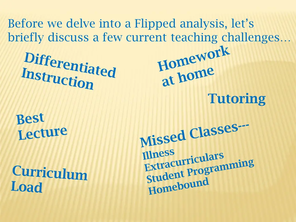 before we delve into a flipped analysis